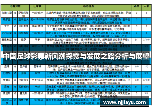 中国足球彩票新风潮探索与发展之路分析与展望